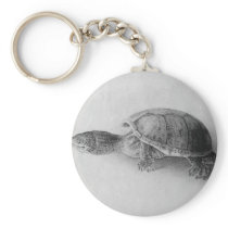 Black and White Turtle Key Chain