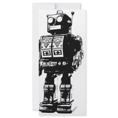 Black and White Vintage Robot by NixxysPicks