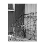 Black and White Wagon Wheel and Silo postcards