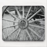 Black and White Wagon Wheel Mousepad