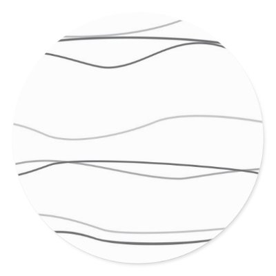 Black and White Waves Round Sticker by fantasian_angel