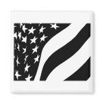 Black and White Waving Stars and Stripes