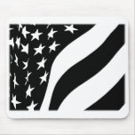 Black and White Waving Stars and Stripes