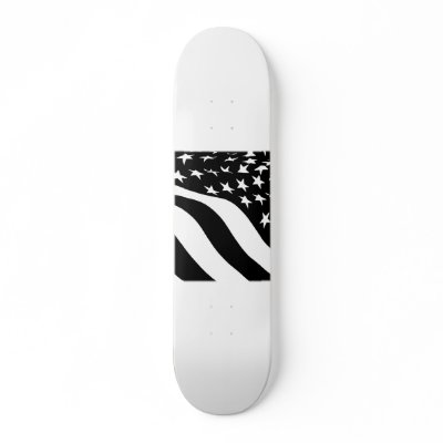 Black and White Waving Stars and Stripes by poloponydesign