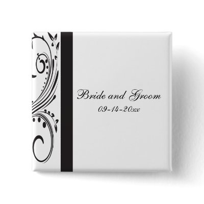 Black and White Wedding Button by loraseverson
