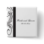 Black and White Wedding Button