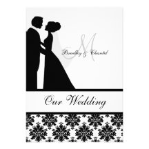 Black and White Wedding Couple Wedding Invitation