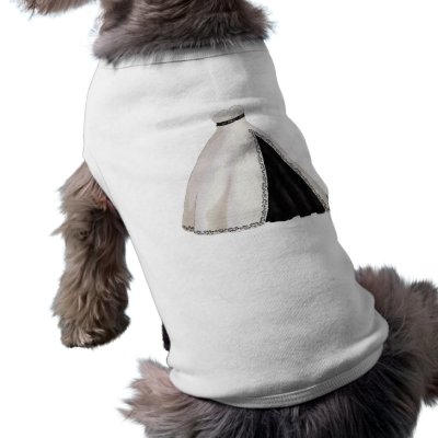 Black and White Wedding Gown Dog Tee by thedustyphoenix