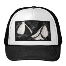 Black and White Wedding Gown Hat