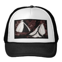 Black and White Wedding Gown Hats