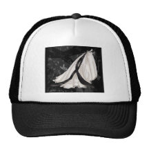 Black and White Wedding Gown Hats