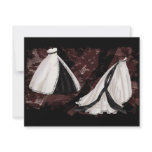 Black and White Wedding Gown Personalized Announcements