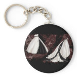 Black and White Wedding Gown Key Chain
