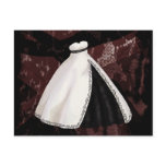Black and White Wedding Gown Post Card