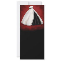 Black and White Wedding Gown Rack Card Template