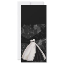 Black and White Wedding Gown Rack Card