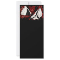Black and White Wedding Gown Rack Card Design