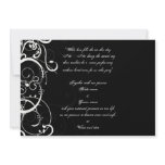 Black and white wedding invitation