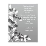 Black and White Wedding Invitation Post Card