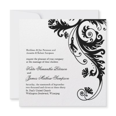 Black and White Wedding Invitations by colourfuldesigns