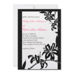 Black and White Wedding Invitations with Lillies
