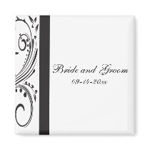 Black and White Wedding Magnet