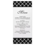 Black and White Wedding Menu Rack Cards