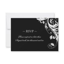 Black and White Wedding Reply Cards