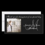 Black and White Wedding Thank You Monogram Cards Photo Greeting Card