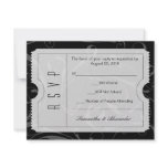 Black and White Wedding Ticket RSVP Card invitations