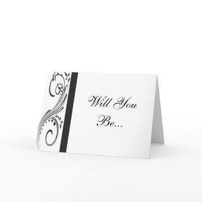 Black and White Will You Be My Bridesmaid Card by loraseverson