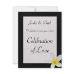 Black And White With Frangipani Wedding Invitation
