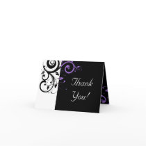 Black and White with Purple Swirl Accent