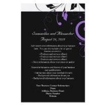 Black and White with Purple Swirl Accent