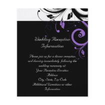 Black and White with Purple Swirl Accent