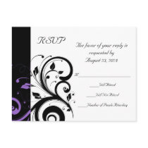 Black and White with Purple Swirl Accent
