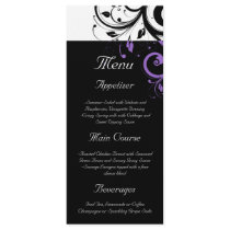Black and White with Purple Swirl Accent