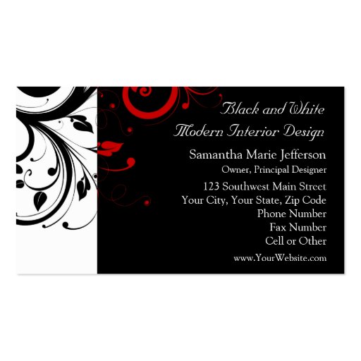 Collections Of Black And White Reverse Swirl Business Cards