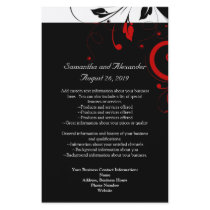 Black and White with Red Reverse Swirl