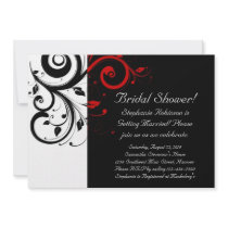 Black and White with Red Reverse Swirl