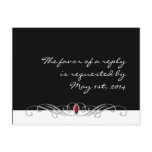 Black and White with Ruby Accent RSVP Postcard