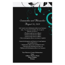 Black and White with Teal Reverse Swirl
