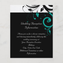 Black and White with Teal Reverse Swirl Personalized Flyer