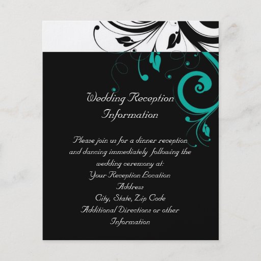 Black and White with Teal Reverse Swirl Personalized Flyer