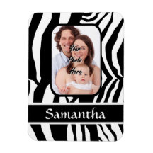 Black and white zebra print magnet