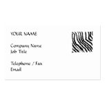 Black and White Zebra Print Pattern. Business Card Template