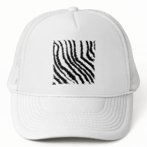 Black and White Zebra Print Pattern. Trucker Hat