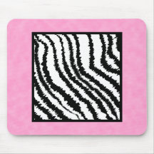 Black and White Zebra Print Pattern. Mousemat