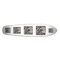 Black and White Zebra Print Pattern. Skateboard Decks