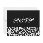 Black and White Zebra Print RSVP Wedding Invite